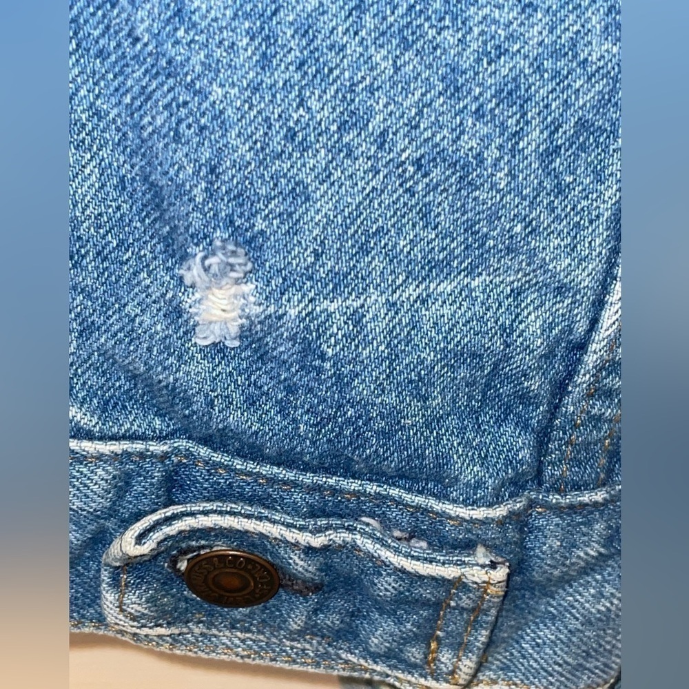 Vintage 80s Levis Blue Denim Jean 70506-214 Trucker Jacket Mens Sz 42 USA Nice! - Picture 7 of 9